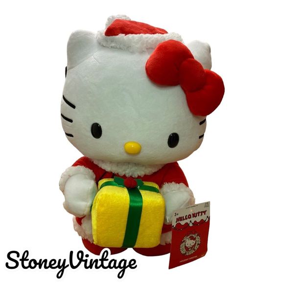 Sanrio Hello Kitty CHRISTMAS GREETER 20” Miss Santa Suit with Gift Present - Picture 5 of 9